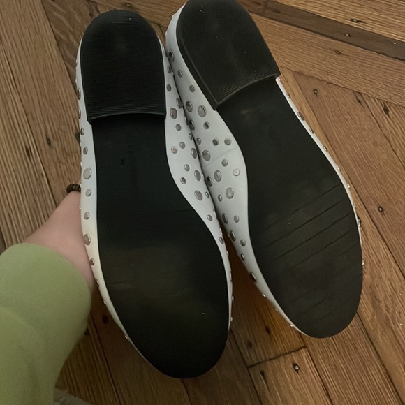 Kenneth Cole White Leather Studded Loafers - Picture 3 of 3